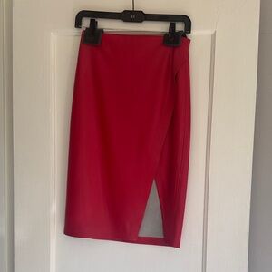 Alice + Olivia Red vegan leather Pencil Skirt